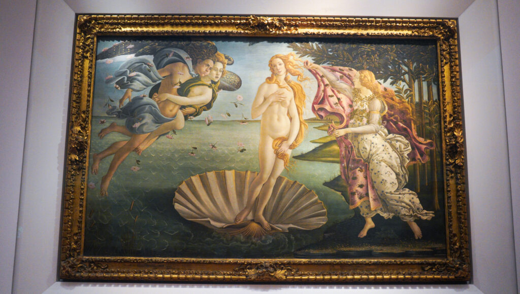 The birth of Venus by Botticelli