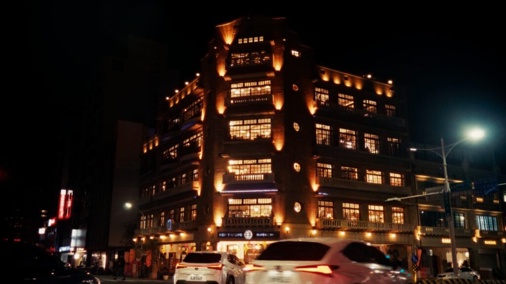Art deco facade of historic Hayashi Department Store built in 1932 during Japanese rule