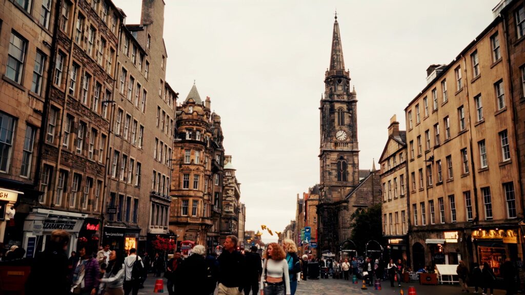 Crowds on the Royal Mile in Edinburgh during August