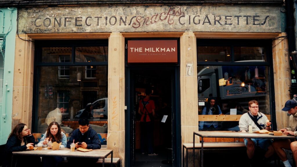 The Milkman coffee shop on Cockburn Street, Edinburgh